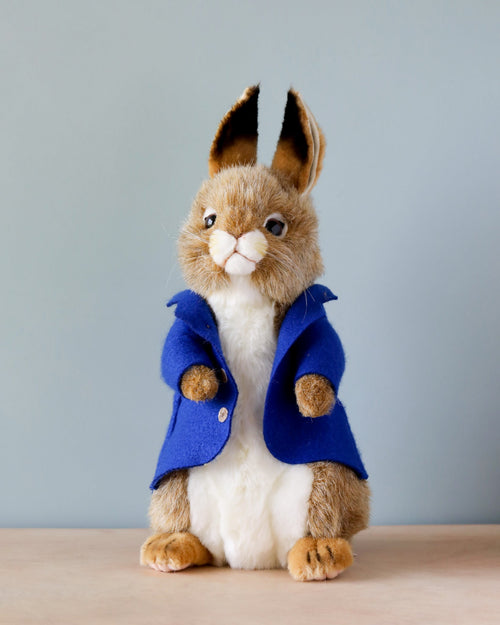 Blue Jacket Bunny Stuffed Animal